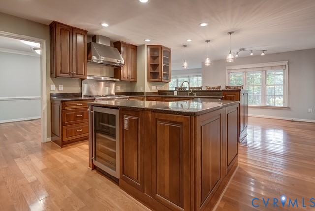 Island featuring beverage cooler