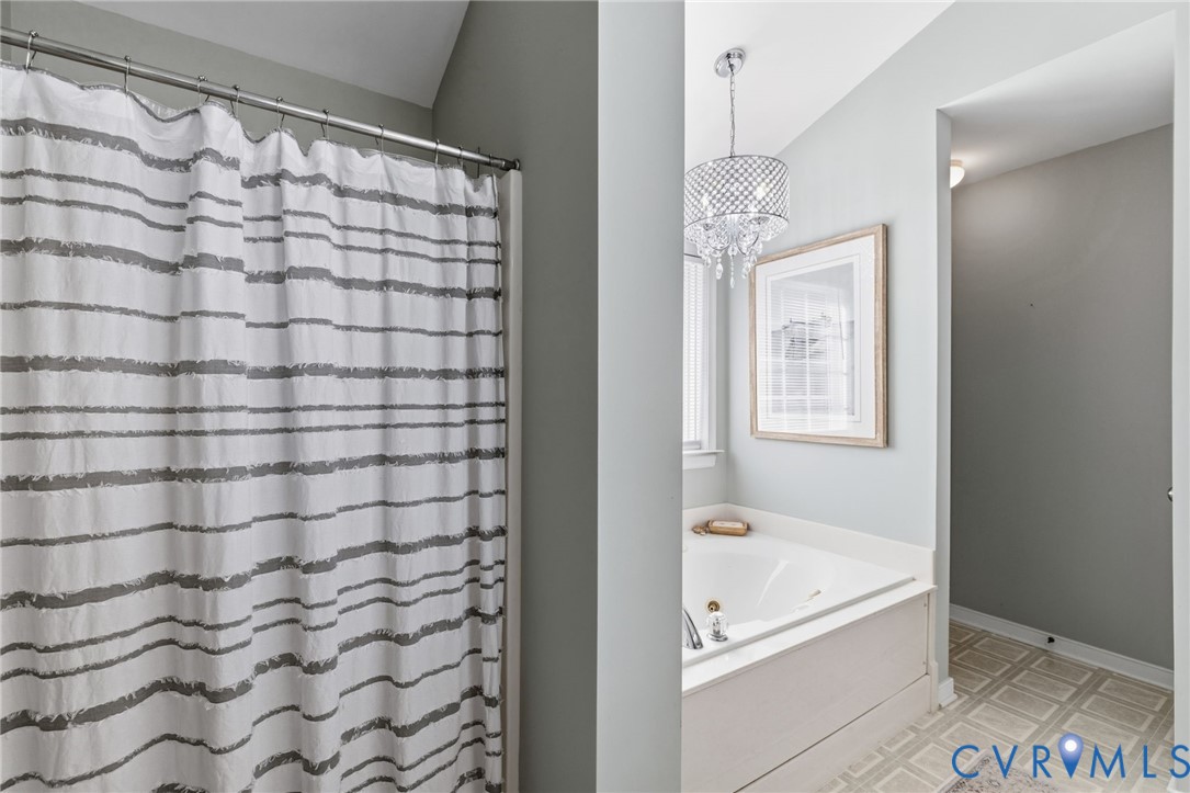 Linen closet and dual vanities