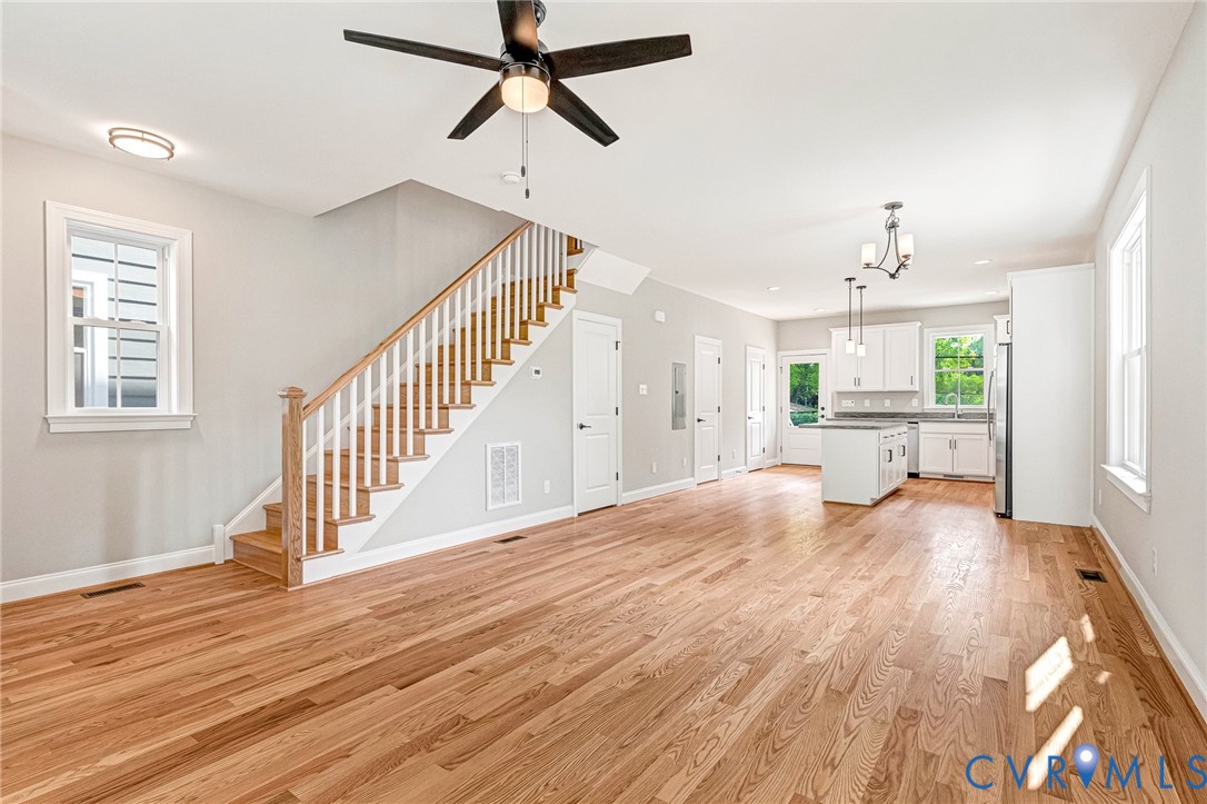 Wood-finish flooring throughout the main level Wood-finish flooring throughout the main level
