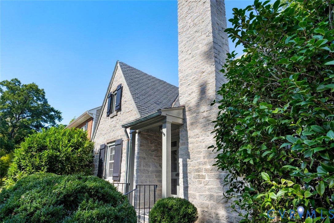Stone exterior with prominent chimney