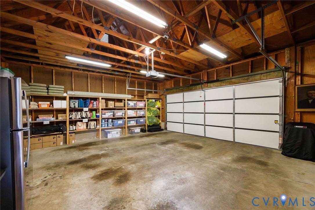 2-car garage with great built-in shelving