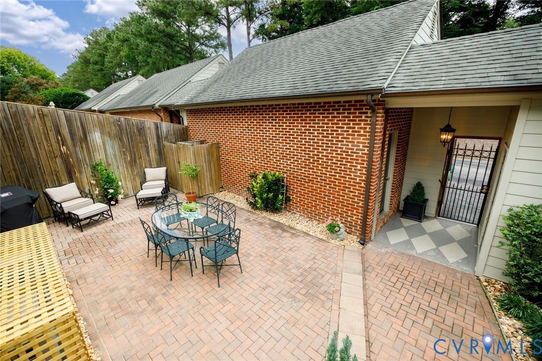 Rear brick courtyard