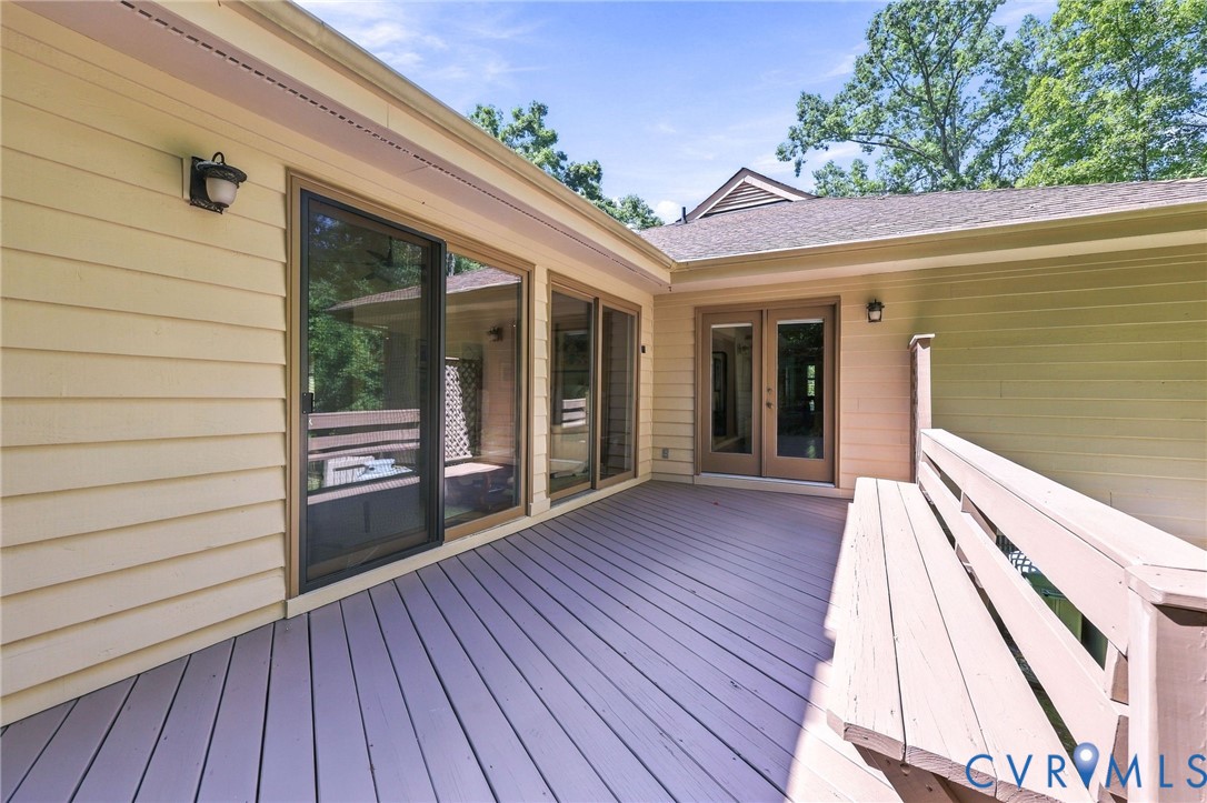 Built-in bench.  Access to family room, Florida room, and primary bedroom.