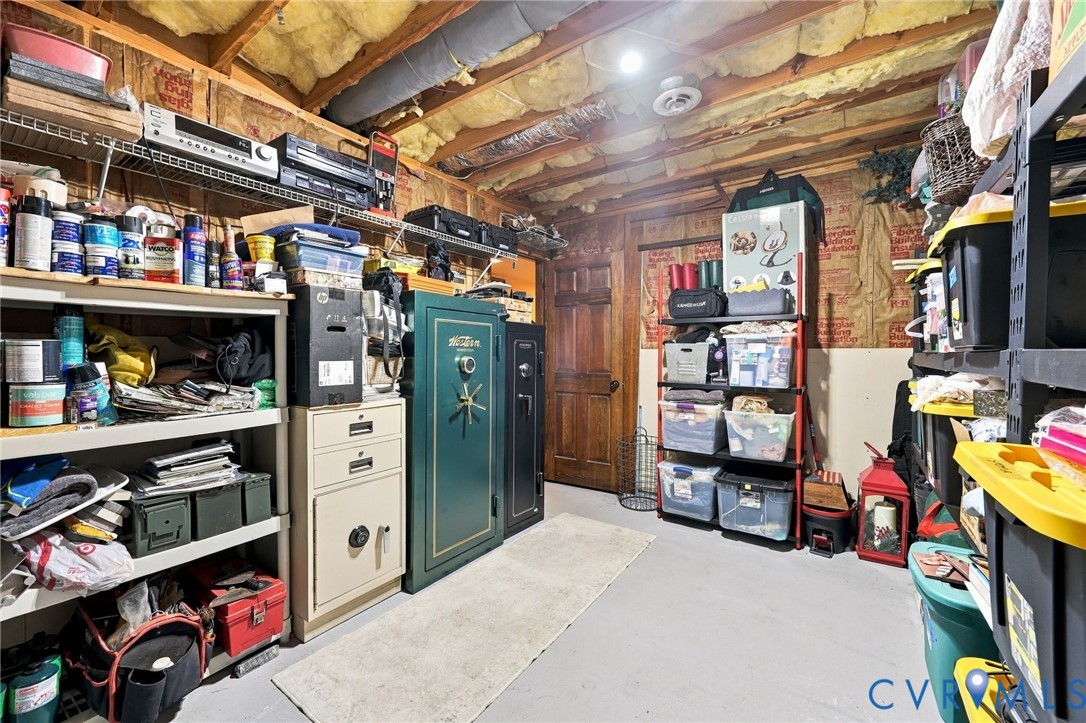 Unfinished storage room