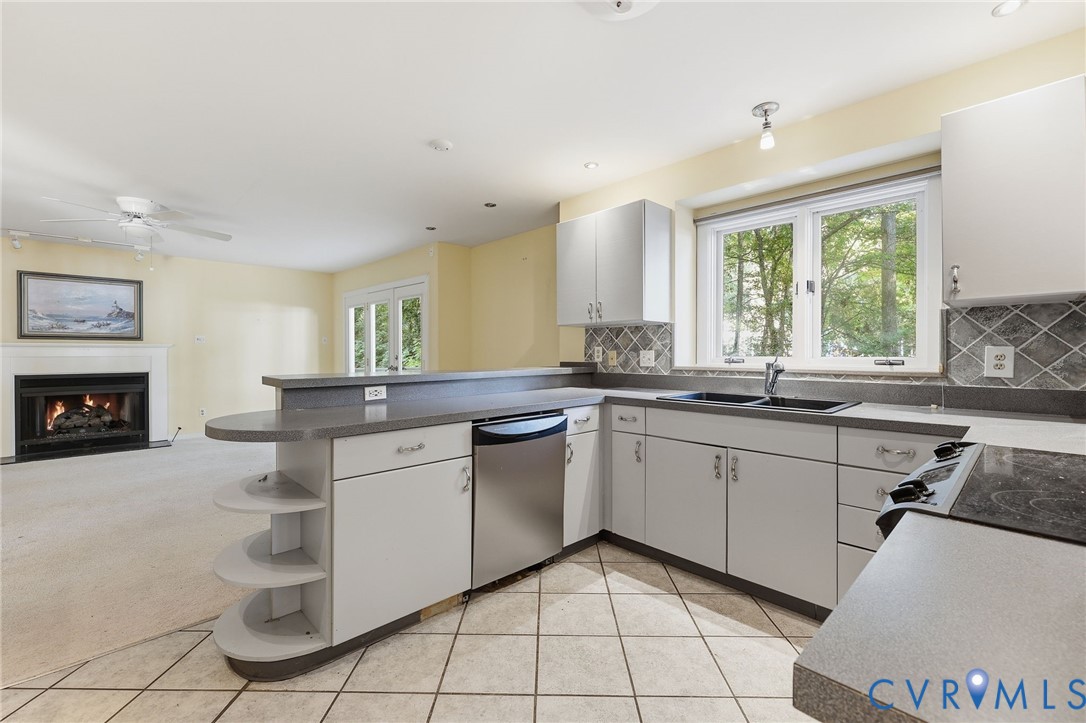 Tile floor and backsplash