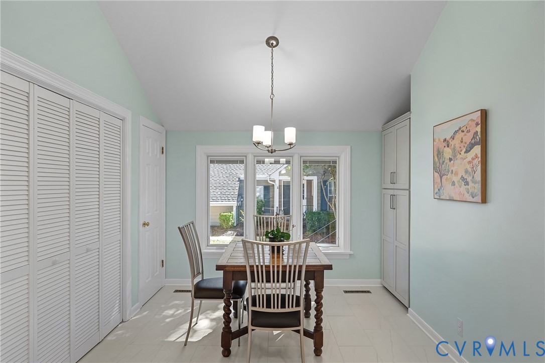 Eat in kitchen area with built in storage