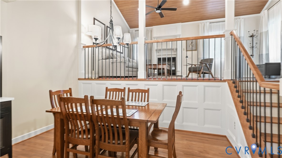Wood-finish flooring throughout
