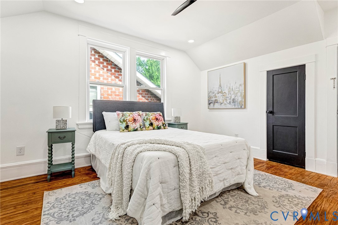 Wood-finish flooring with white walls