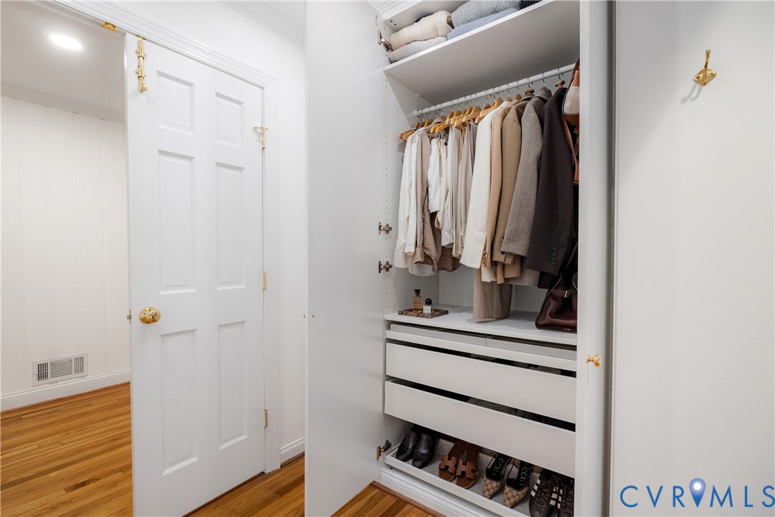 built in closet in the primary suite