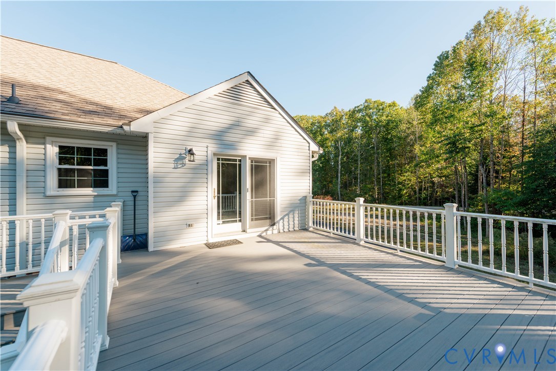 Deck looking back at French doors to Breakfast Room