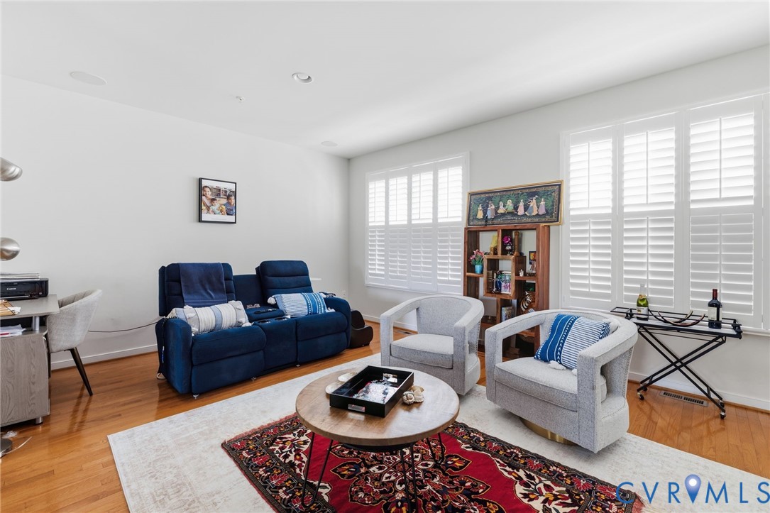 Hardwood-style flooring throughout