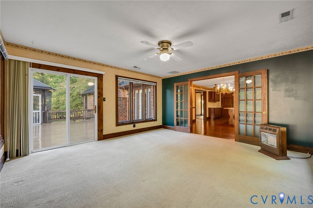 Florida room with propane heater