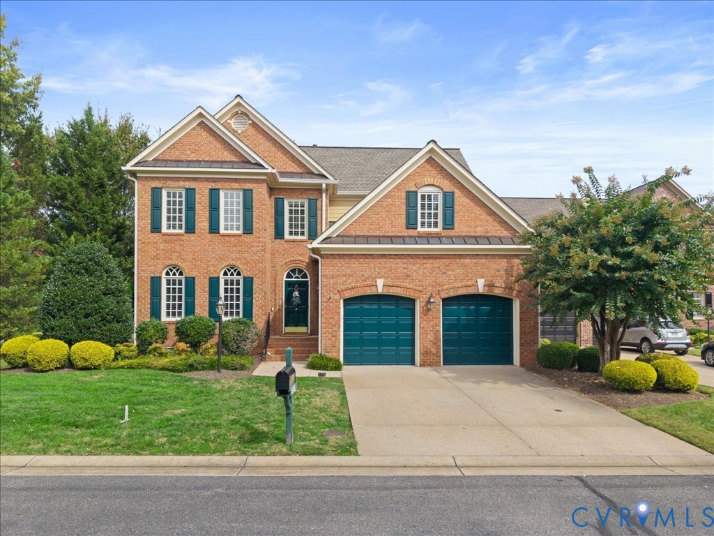 Brick exterior with gabled roof lines