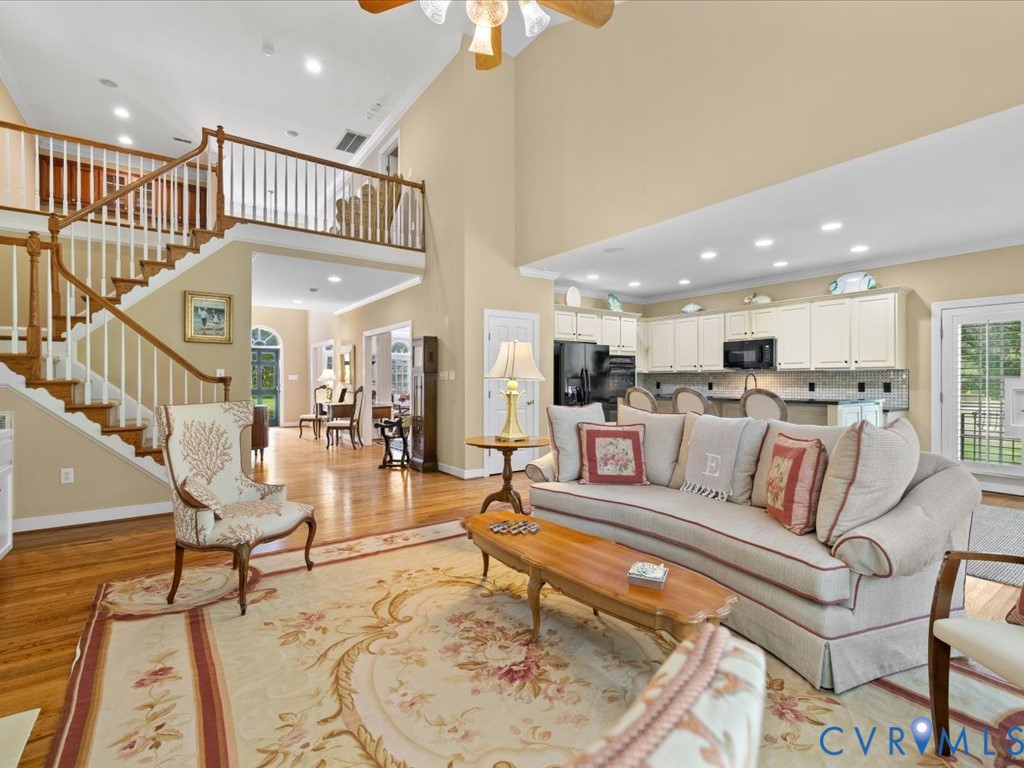 Hardwood flooring throughout the main level