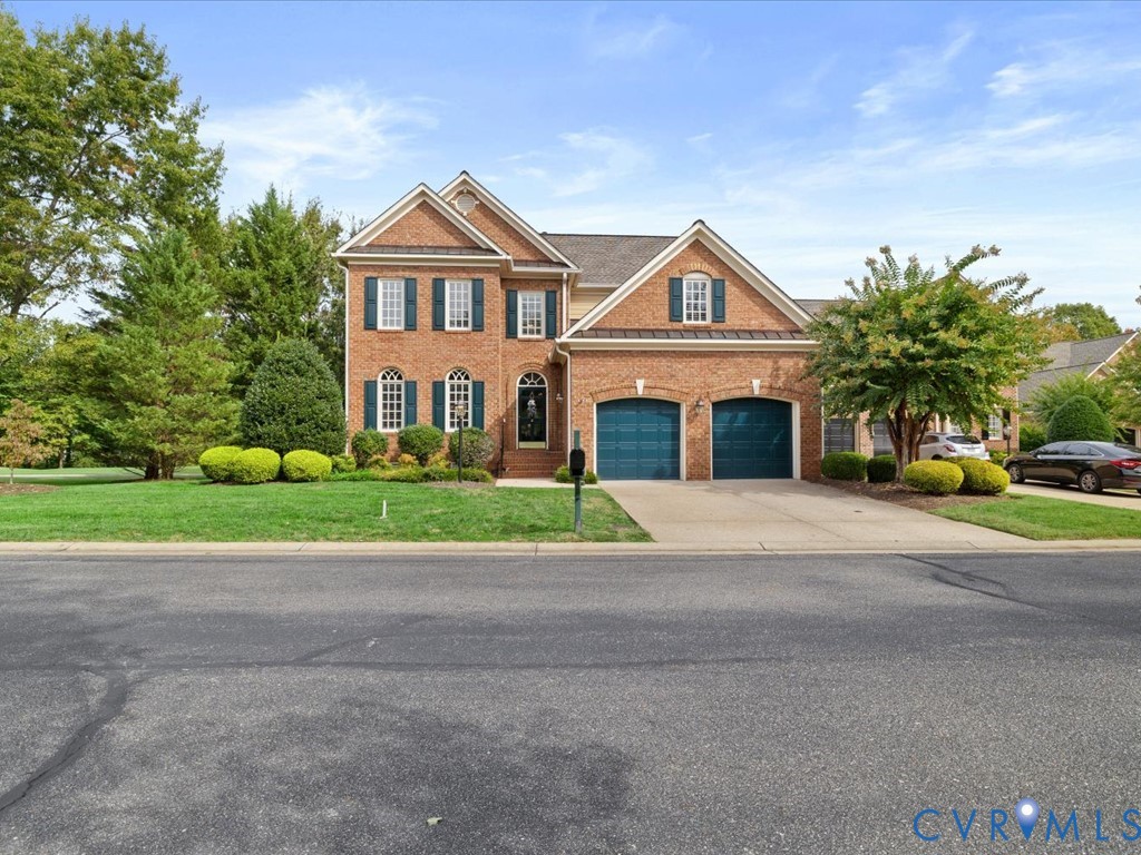 Brick exterior with a gabled roof and arched windows