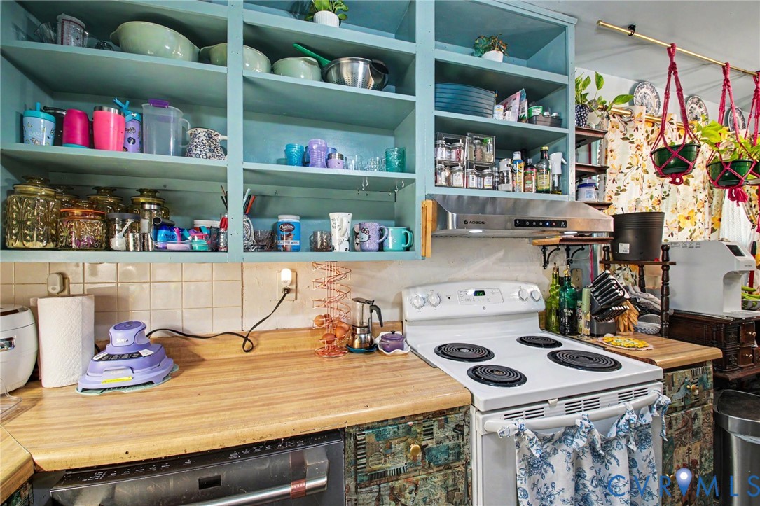 modern open shelving for ease of access