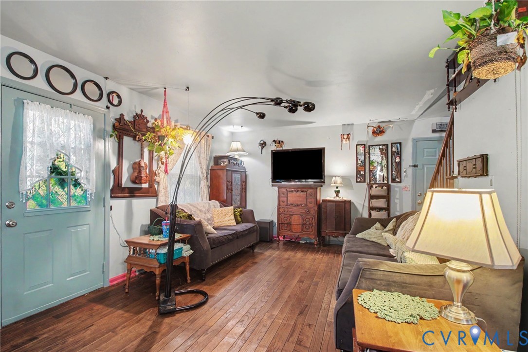 just inside the front door looking to the left