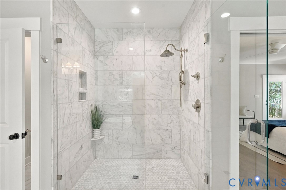 This Fabulous Walk-In Shower is Perfect - All Hardware & Faucets are Polished Nickel