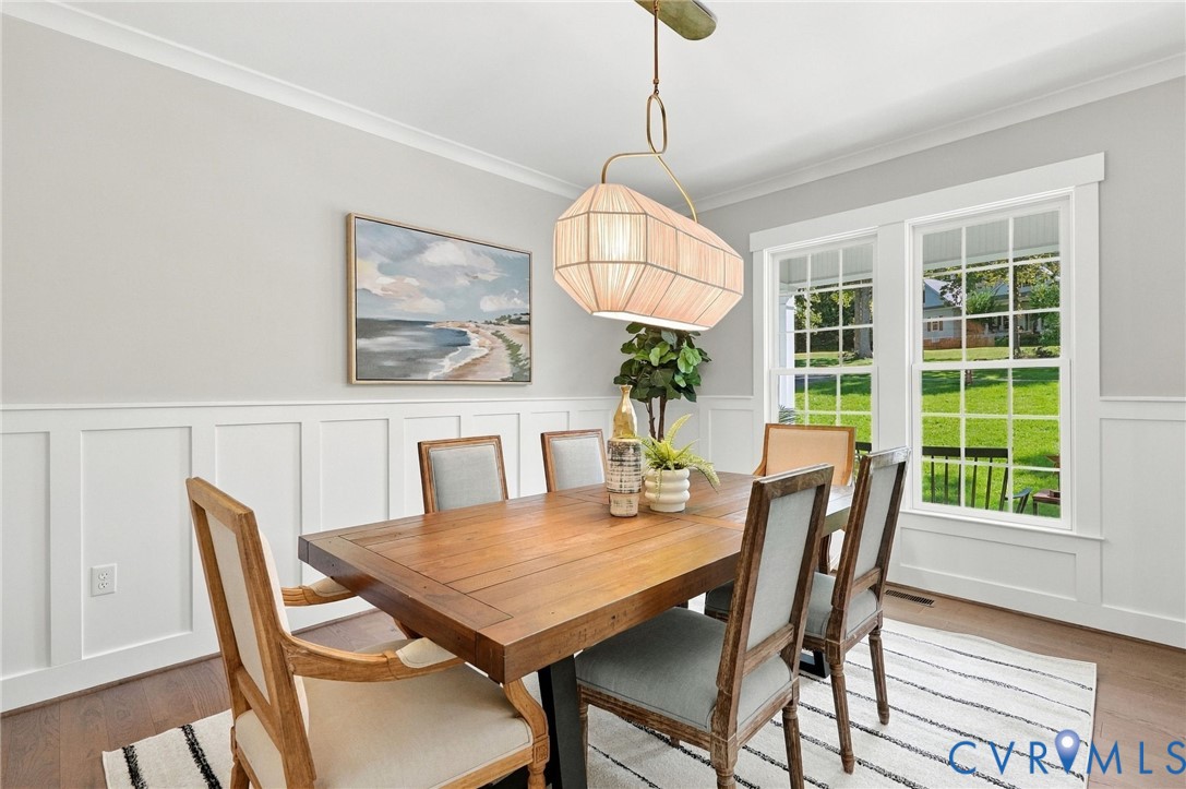 Wainscoting & Crown Molding Add to the Elegance of the Room