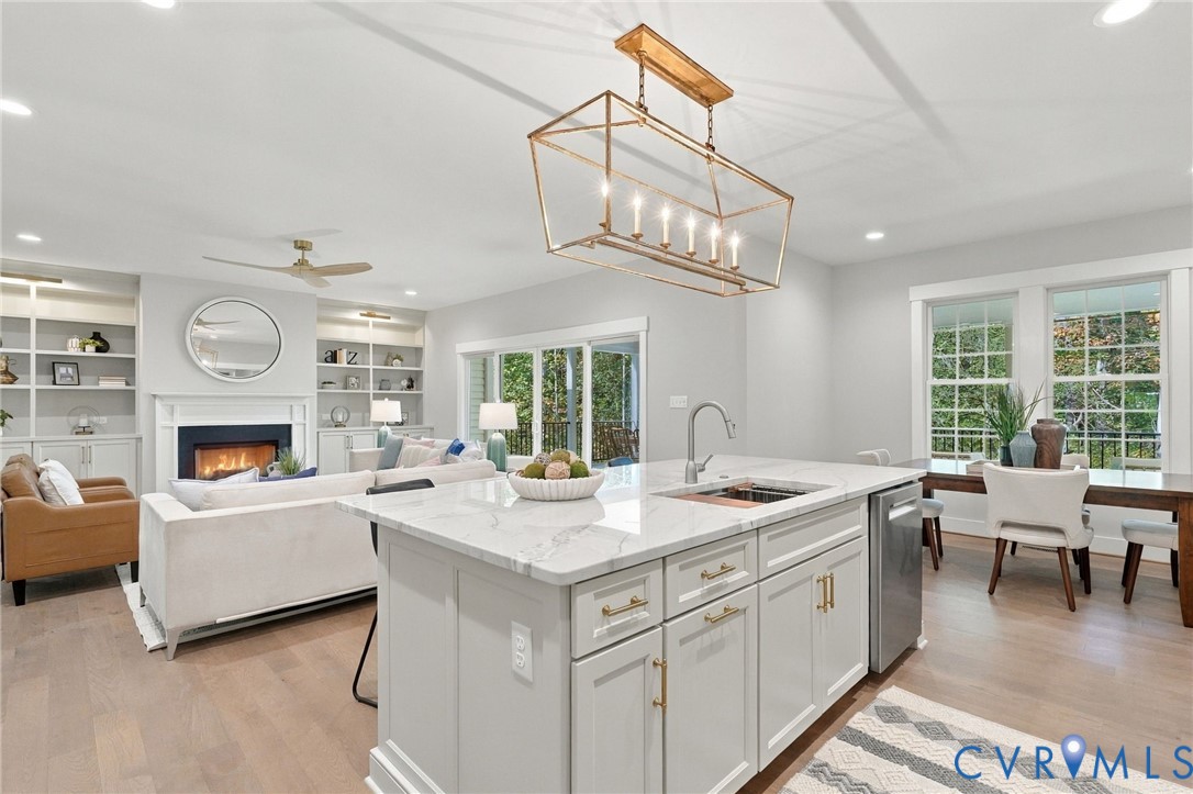 Looking from the Kitchen into the Breakfast Area & Great Room