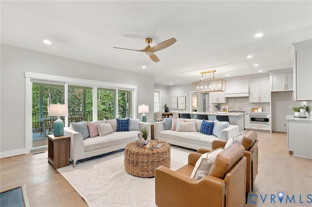 There's a Ceiling Fan & Recessed Lighting