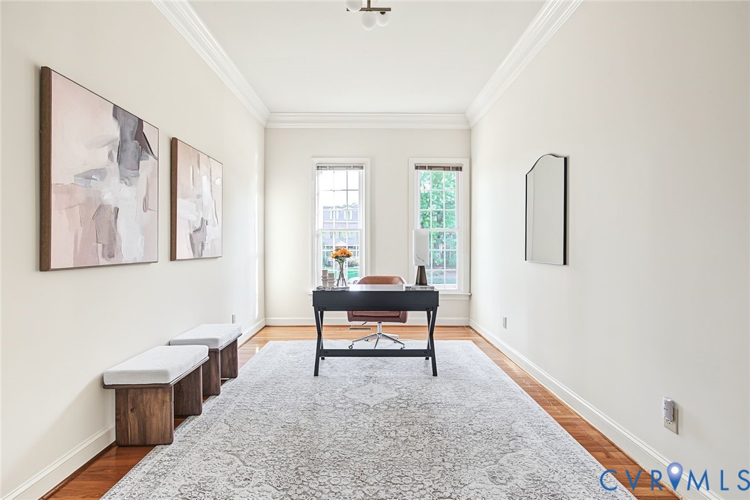 The home office includes a closet making it easily work as a 5th bedroom.