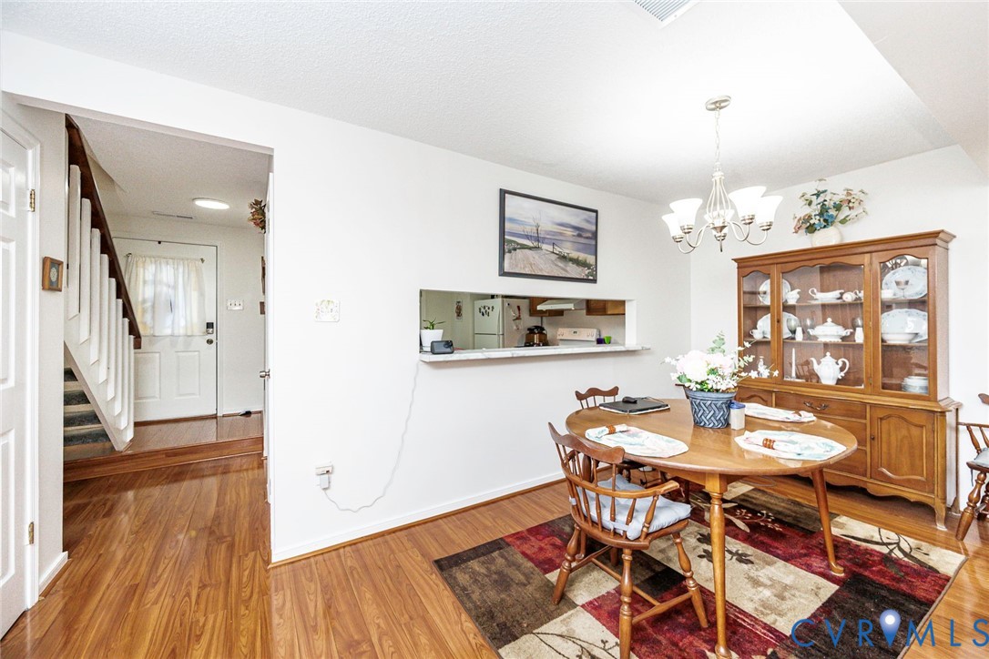 Roomy dining area with easy access pass through window to kitchen. Another great feature for entertaining.