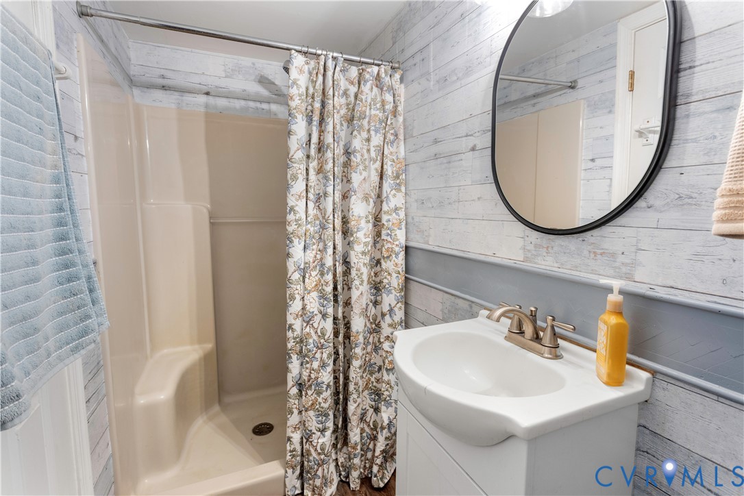 Bathroom  off the garage cleanup before going through the house!