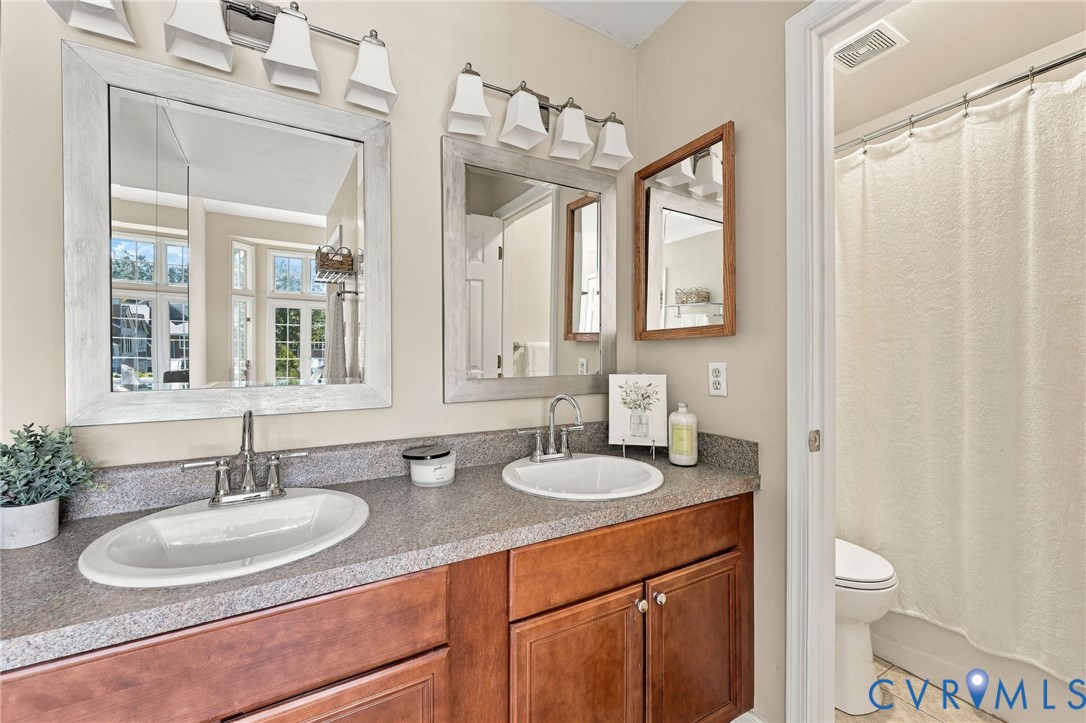 Separate area for water closet and shower