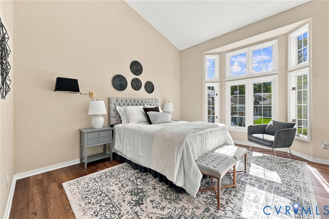 Spacious primary bedroom with sitting area