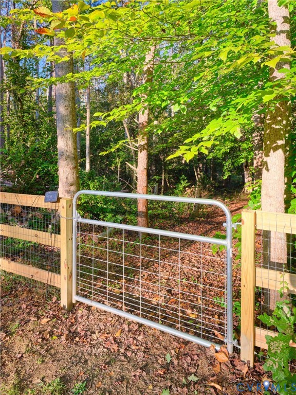 Wide gates throughout the fencing.