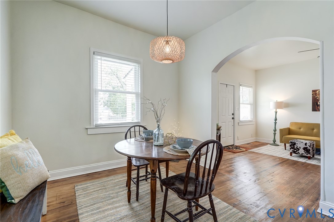 New light fixture and freshly finished floors