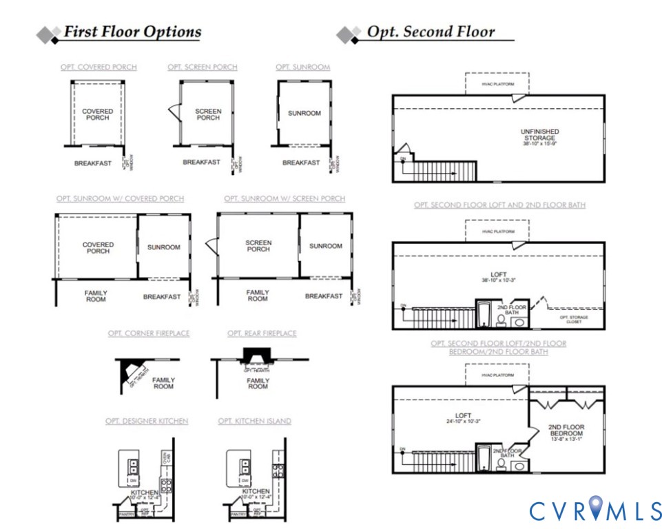 First Floor Options & Optional Second Floor