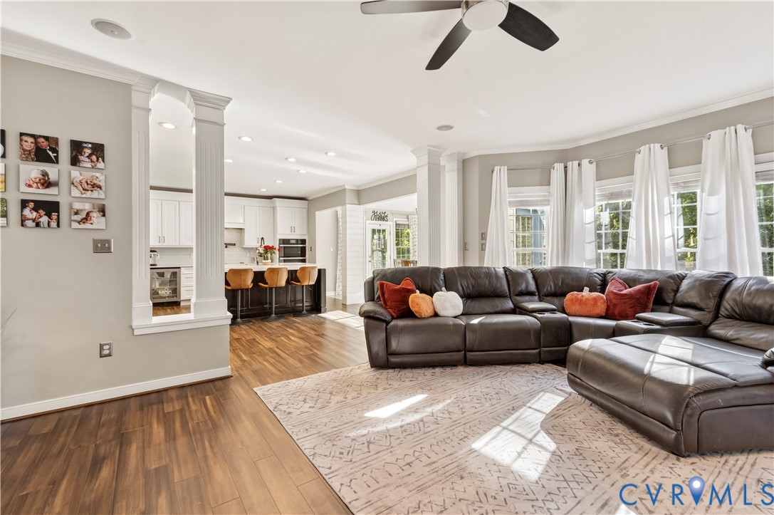 Open concept floor plan with loads of natural light.