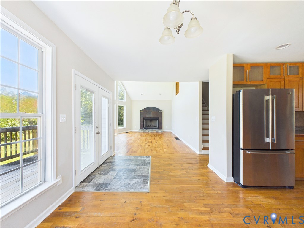 View into living room from dining room