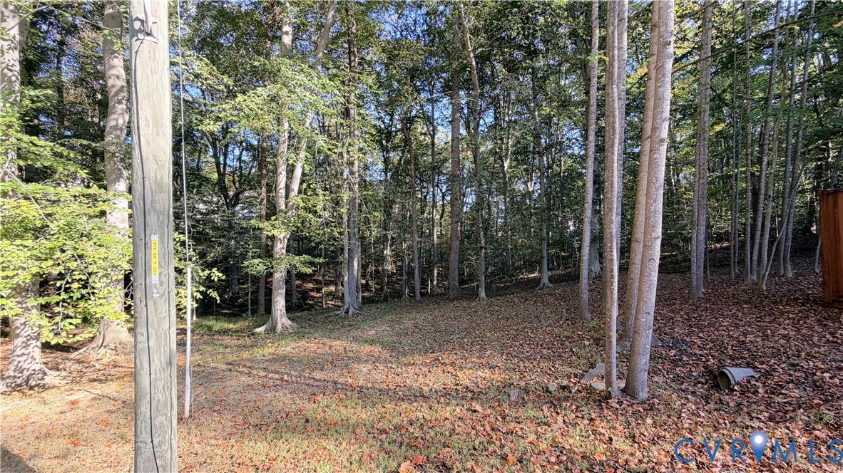 Wooded grounds featuring mature trees and established natural landscaping
