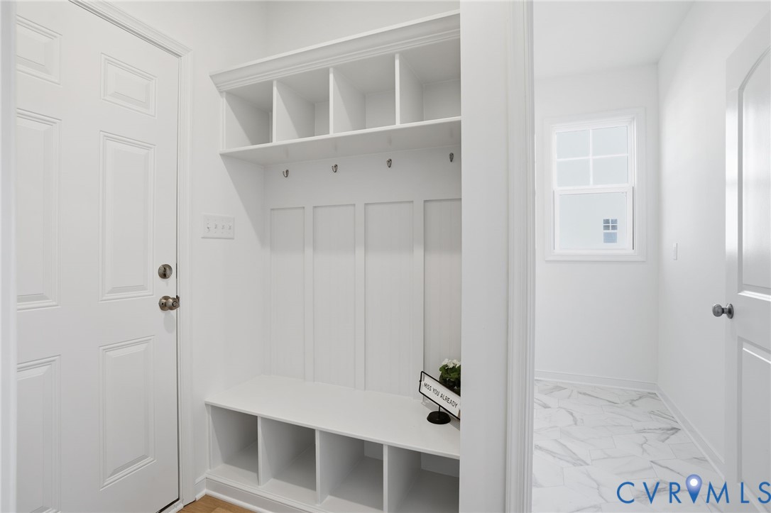 Mudroom -Photo represents the actual home