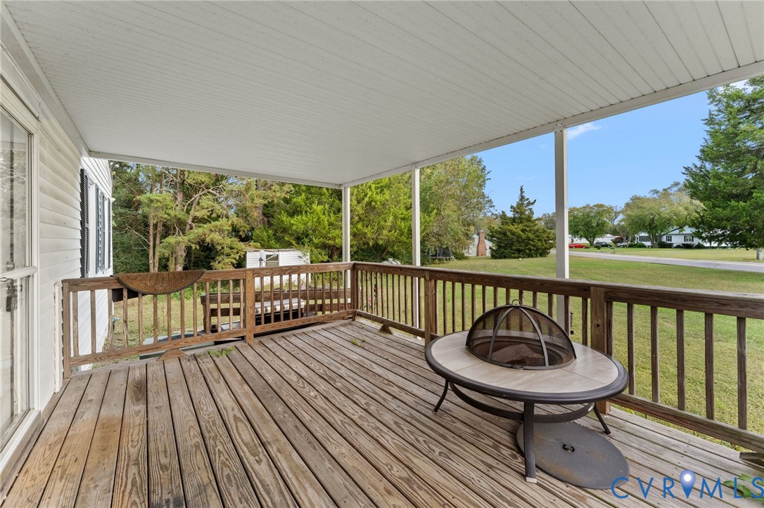 Rear covered deck.