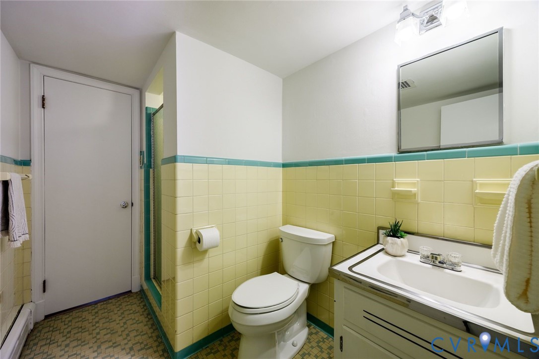 Mid Century bath for the basement rec room and bedroom 4.