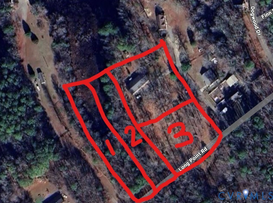 Aerial Site Plan. Indicating the parcel boundaries and designated subdivisions of the property