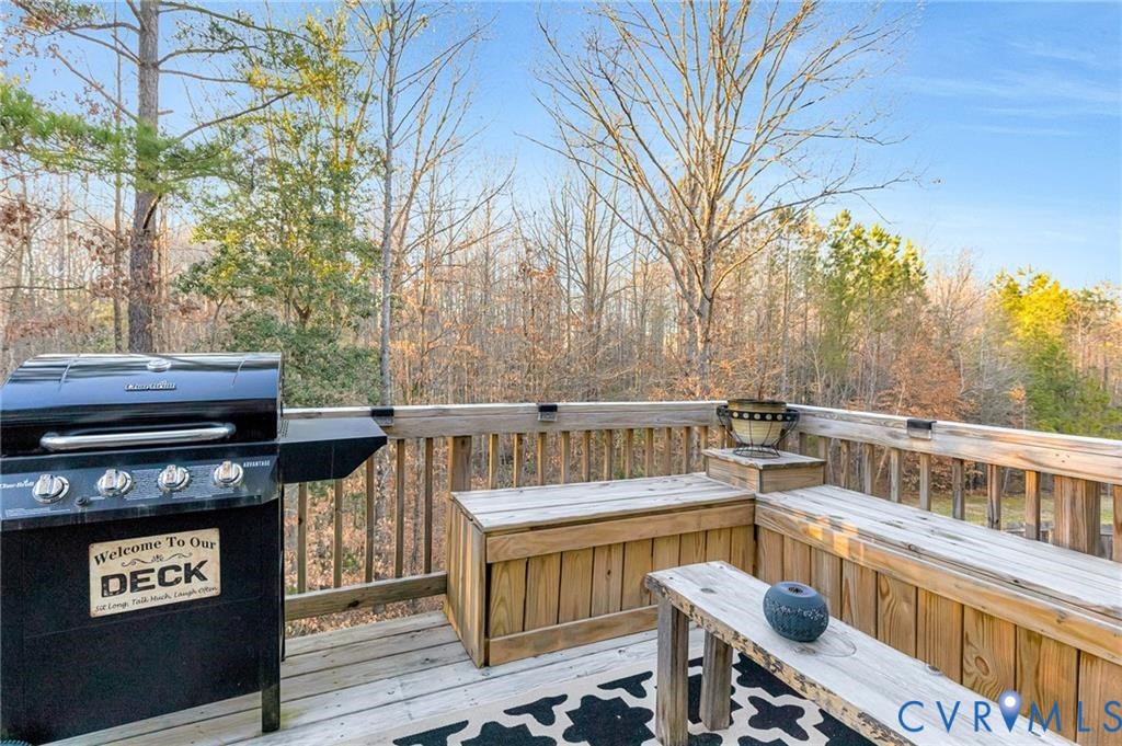 Deck featuring grilling area