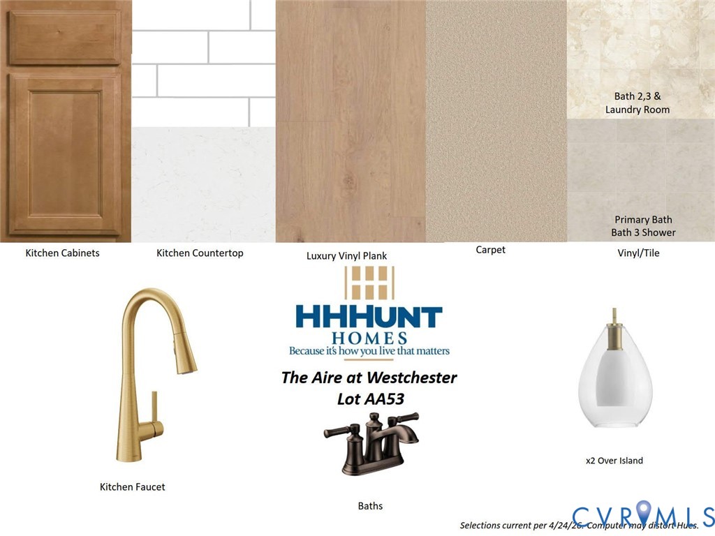 Collage shows design finishes in the home.