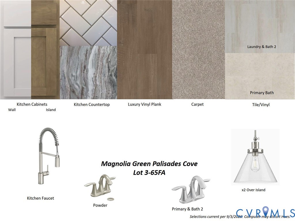 Collage shows design finishes in the home.