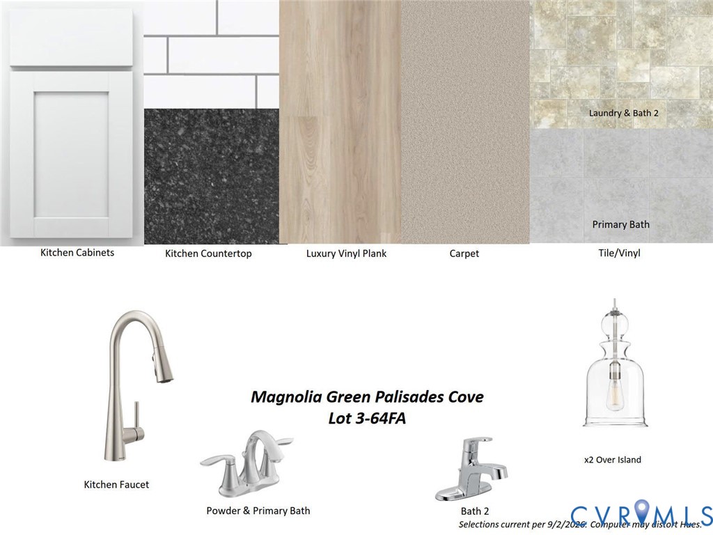 Collage shows design finishes in the home.
