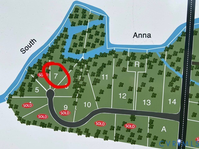 Site Plan. Illustrating the numbered lot boundaries and current acquisition status of the property