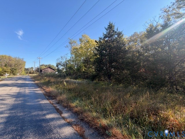 Land parcel featuring asphalt road frontage and mature trees Land parcel featuring asphalt road frontage and mature trees