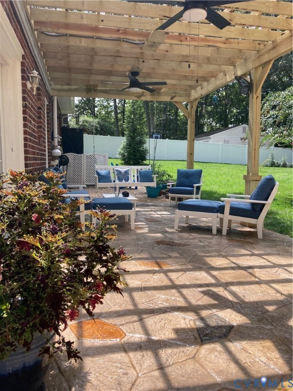 Pergola with 2 outdoor ceiling fans Pergola with 2 outdoor ceiling fans