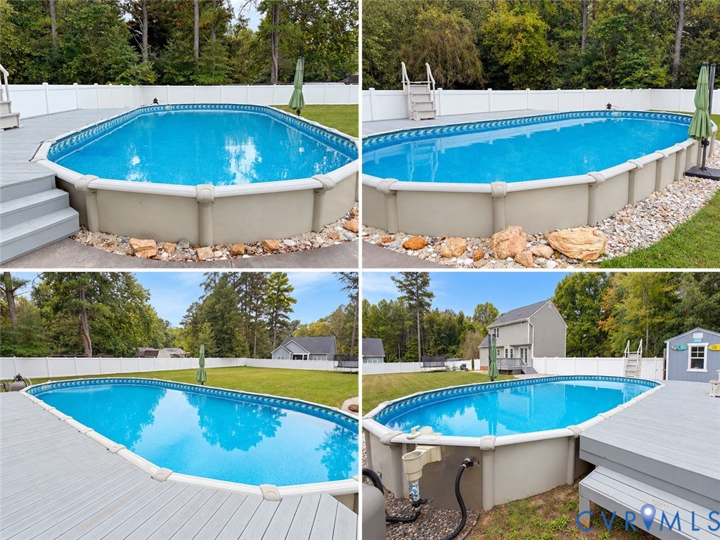 *pictures from summer* Property Feature Documentation. Exterior swimming pool installation situated on the property