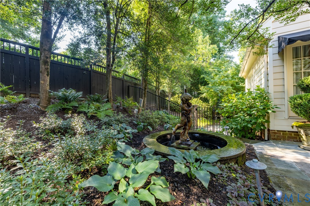 View toward the gated rear entrance