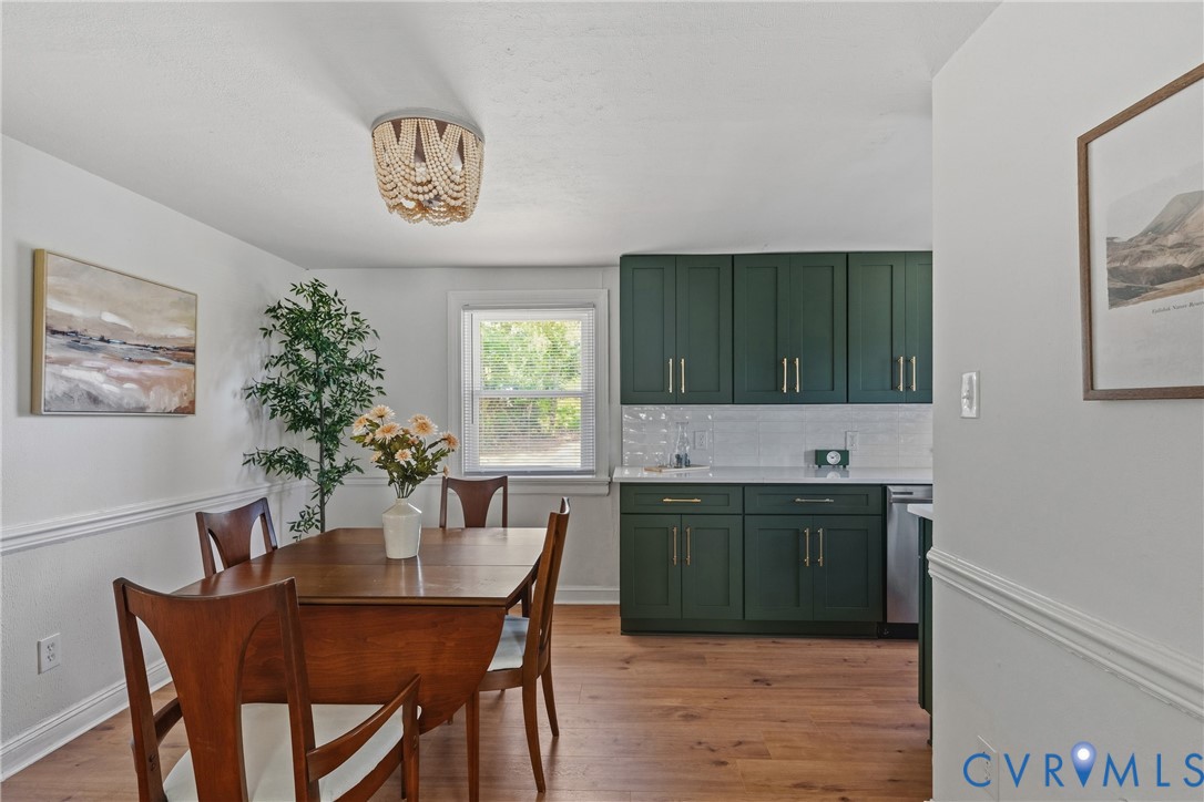 Wood-finish flooring throughout